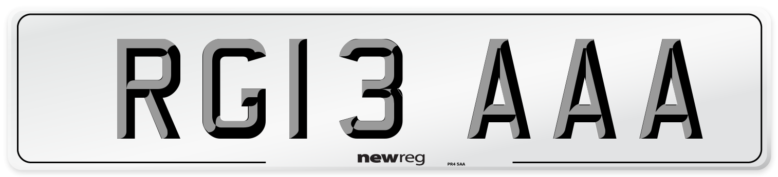 RG13 AAA Number Plate from New Reg